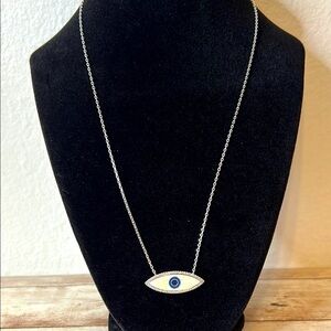 JK of New York Silver Evil Eye Necklace